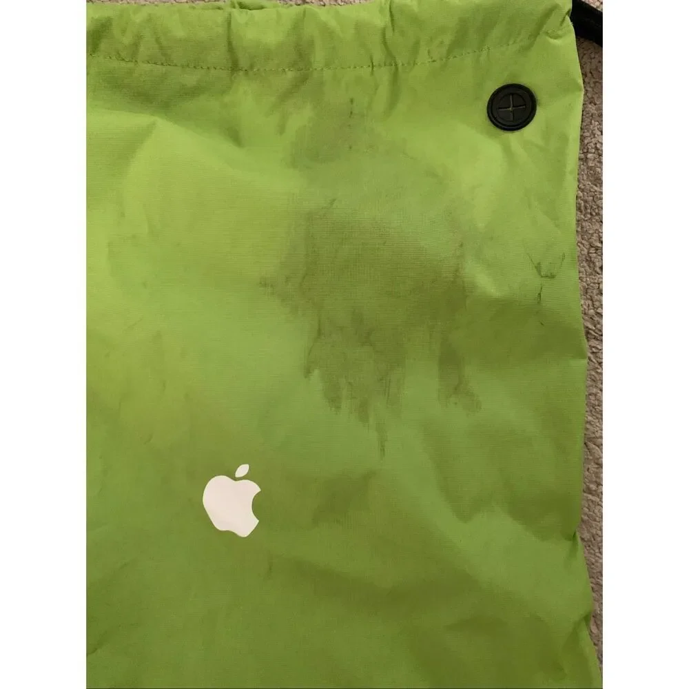 Vintage Apple green drawstring bag